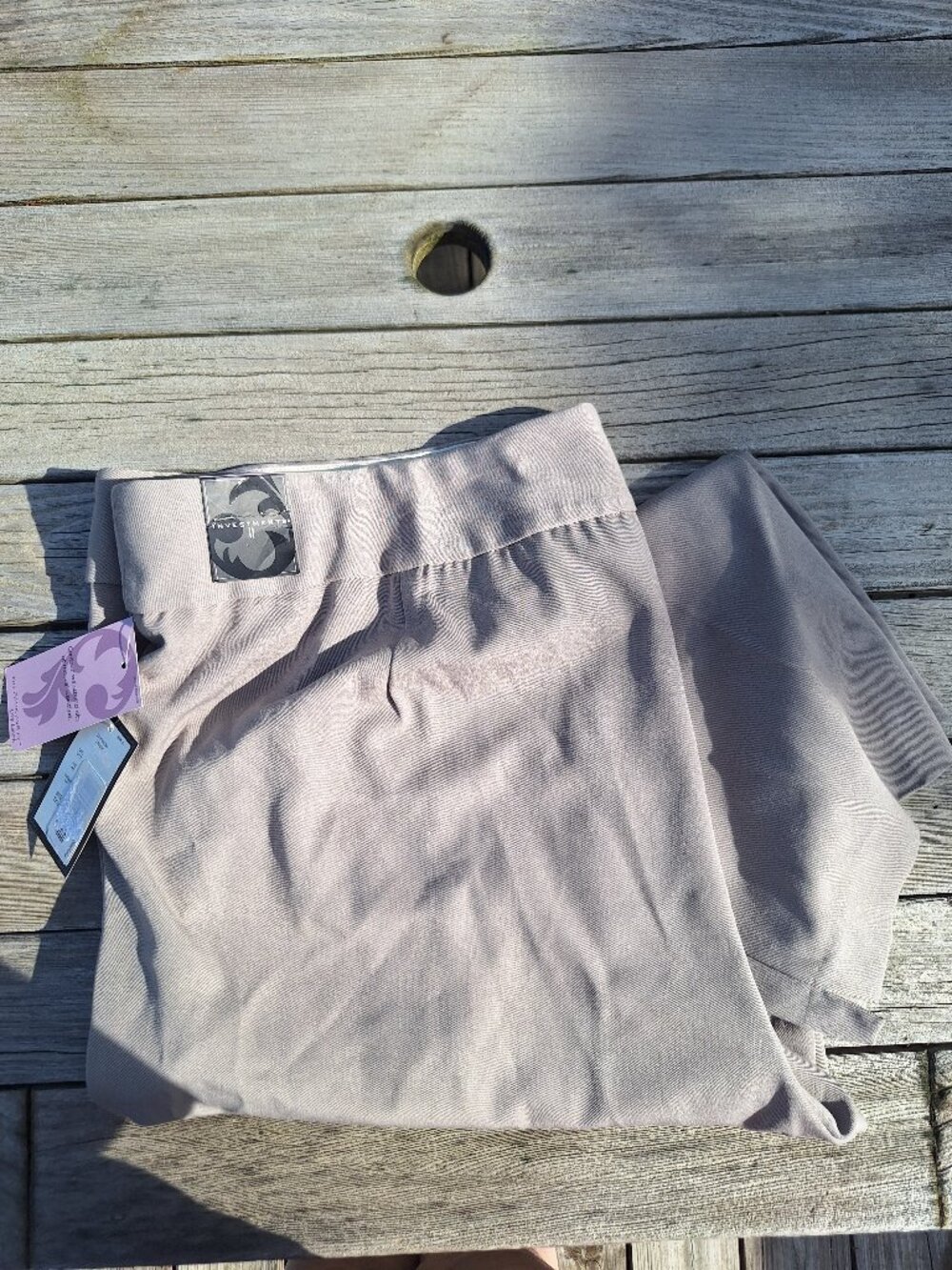 Investments Park Ave Fit Pull-On Straight Leg Crop Pants Tan Sz 22